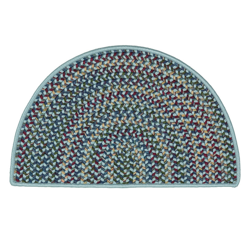 Tapis de cuisine Shick, Bleu, Demi-cercle 1 pi 6 po x 2 pi 6 po