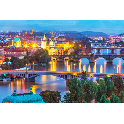 Evening Scenery Of Prague by Scanrail - Wrapped Canvas Print
