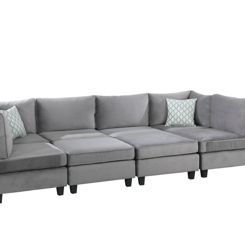 Canapé modulaire en velours 120 po 8 pièces 120 po