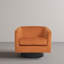 Velvet Upholstered Swivel Barrel Chair-908187376