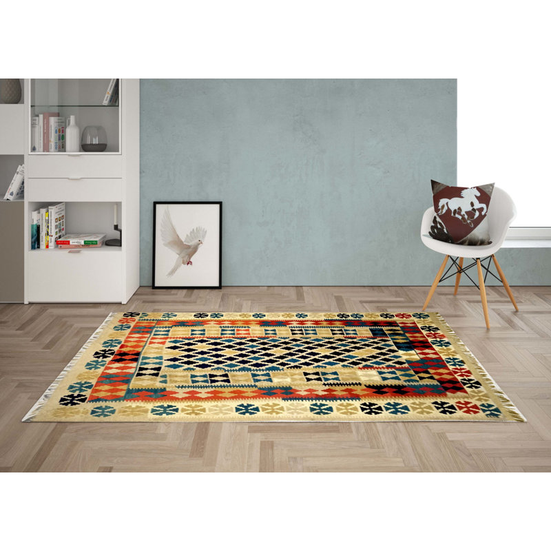 Reavis Geometric Hand Woven 150cm X 190cm Area Rug