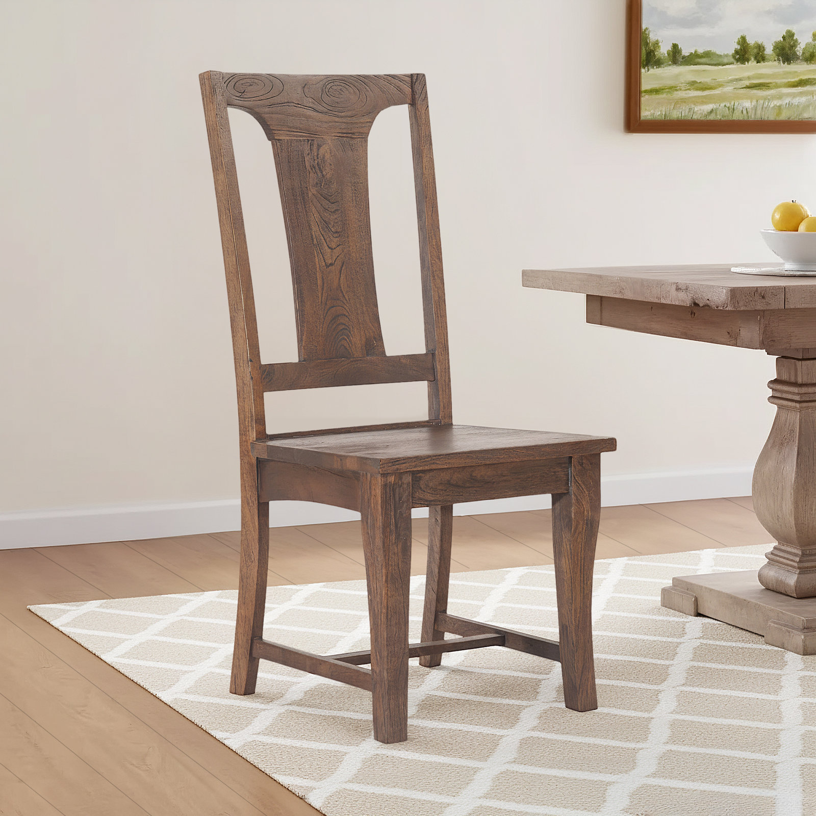 Colbourne Solid Wood Side Chair, Weathered Mango, Weathered Mango