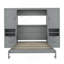 Grand lit escamotable mural avec placard, tiroirs et tablettes, gris-1942474196