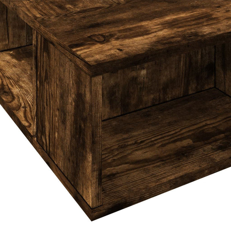 Vidaxl Bed Frame Engineered Wood, Smoked Oak, 100 x 200cm