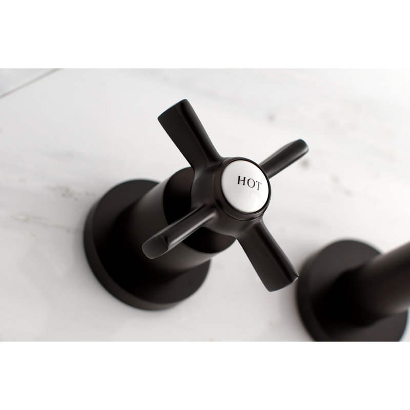 Kingston Brass Millennium Two-Handle 3-Hole Wall Mount Roman Tub Faucet, Oil Rubbed Bronze