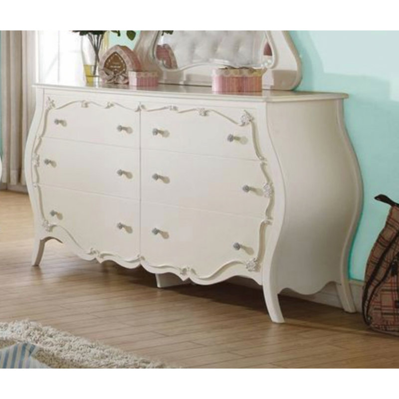 Commode horizontale en bois avec six tiroirs spacieux, commode décorative