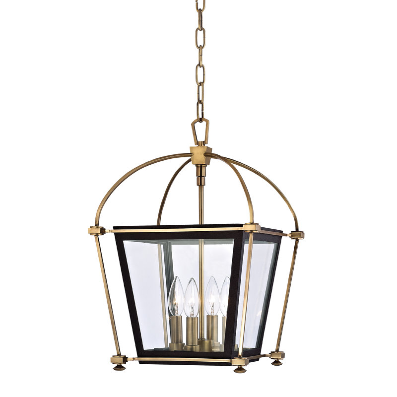 Hollis 4 - Light Chandelier, Aged Brass, 27.25" H x 18.25" W x 18.25" D