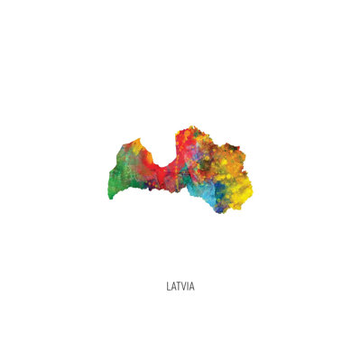 Latvia Map by Michael Tompsett - Wrapped Canvas Gallery-Wrapped Canvas Giclée