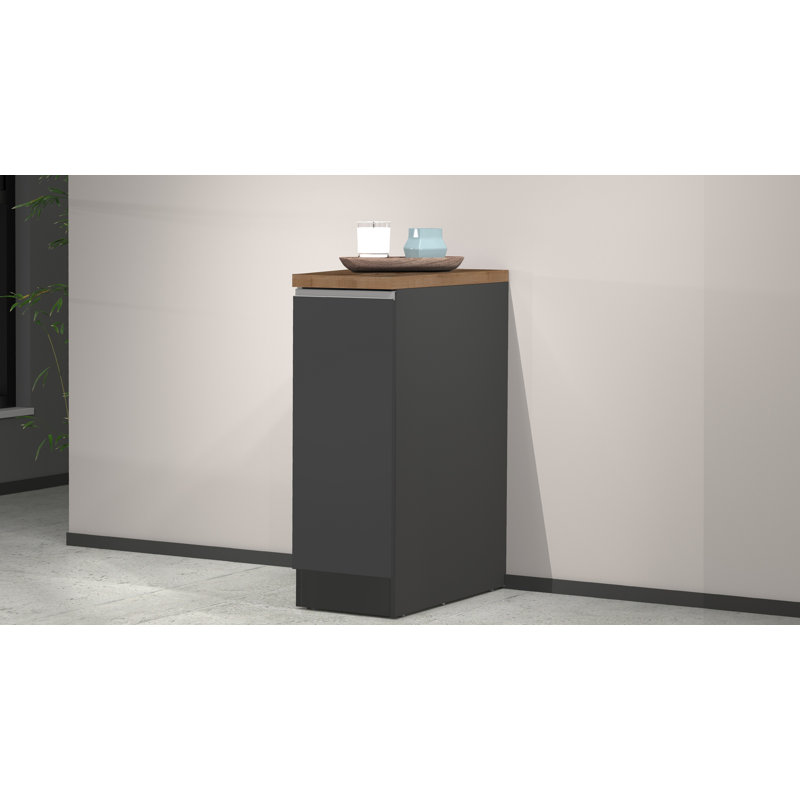 Pameal Kitchen Pantry, Oak Wood/Gray