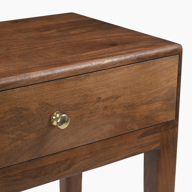 Sharon Mango Wooden 2 Drawer Entryway Console Table - Mid-Century '30s inspired   