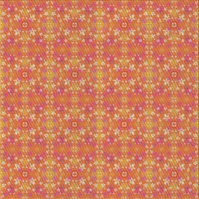 Tapis floral orange / jaune