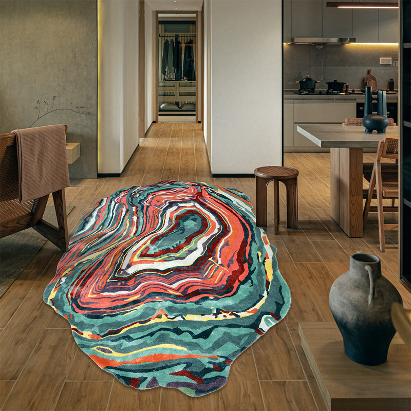 Abstract Area Rug, Novelty 6' x 9'