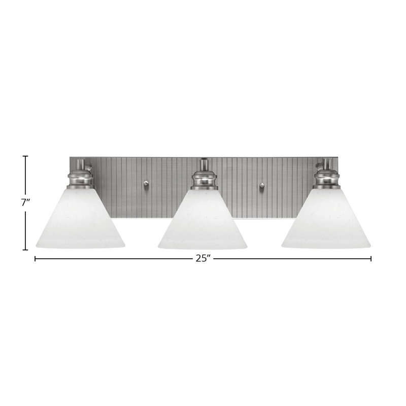 Éclairage pour meuble-lavabo à 3 lumières Jarlegaw, Nickel brossé