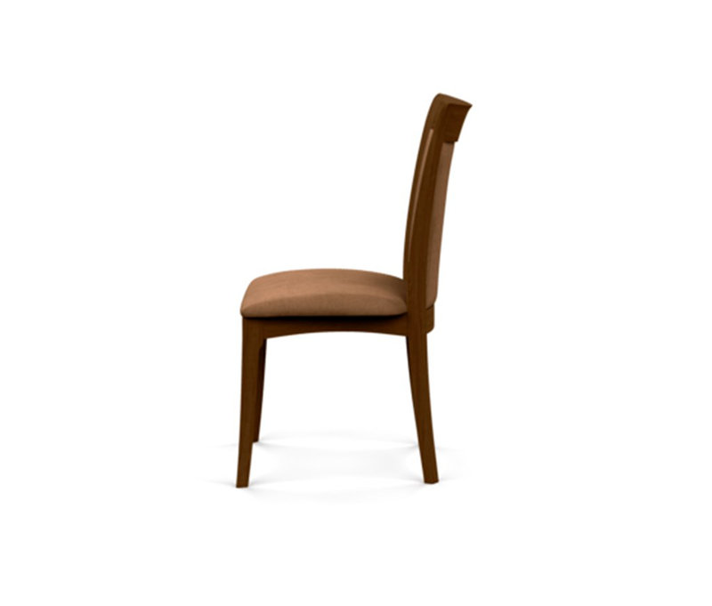 Morgan Leather Dining Chair, Natural Walnut, Coffee
