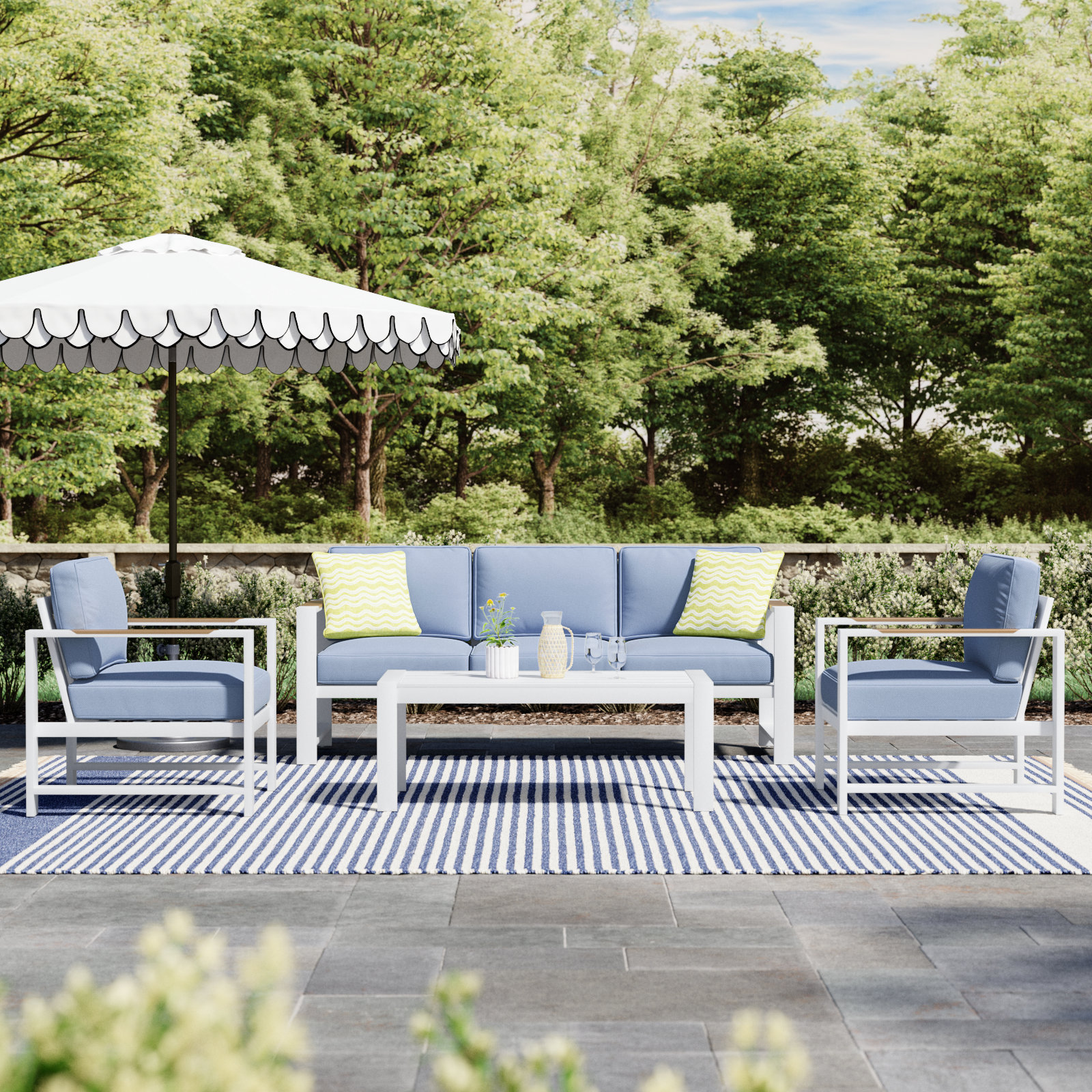 Jayton 5 - Person Patio Conversation Set with Cushions