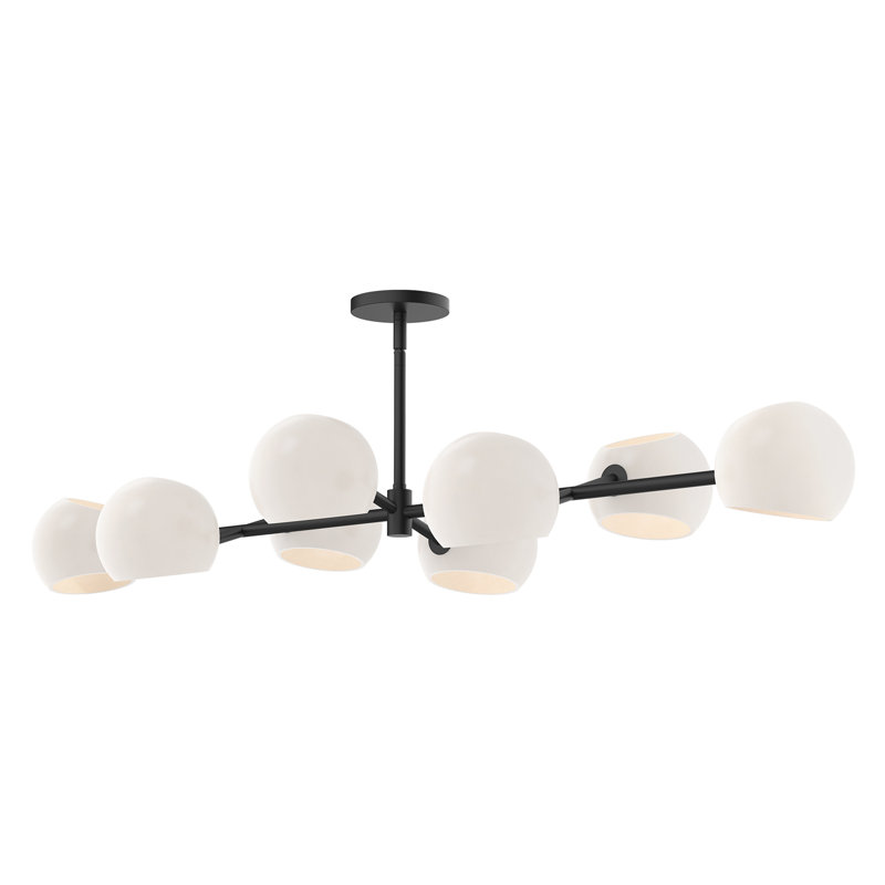 Willow 8 - Light Sputnik Chandelier, Opal Matte, Matte Black