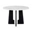 5-Piece Round Dining Table set, 43-Inch Modern Dining Table and 4 Upholstered Chairs for Dining Room, Kitchen Room, Living Room, Easy Assembly-1966393690-1966393693