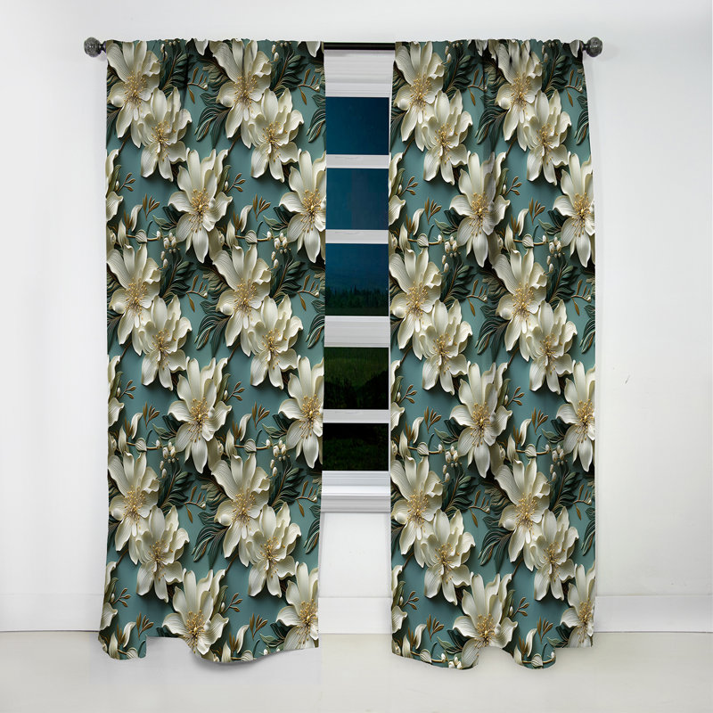 Rideau à motif floral Mirage Elegance Tropical, L 52 po x L 95 po