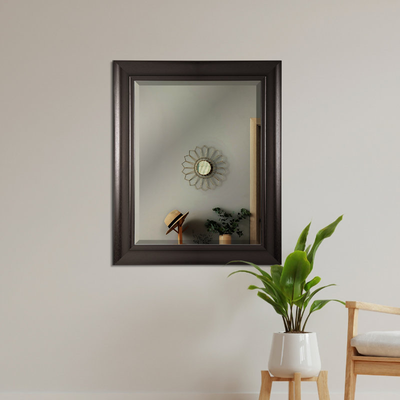 Miroir mural Maisonneuve Modern, H 34,5 po x l 28,5 po, Espresso