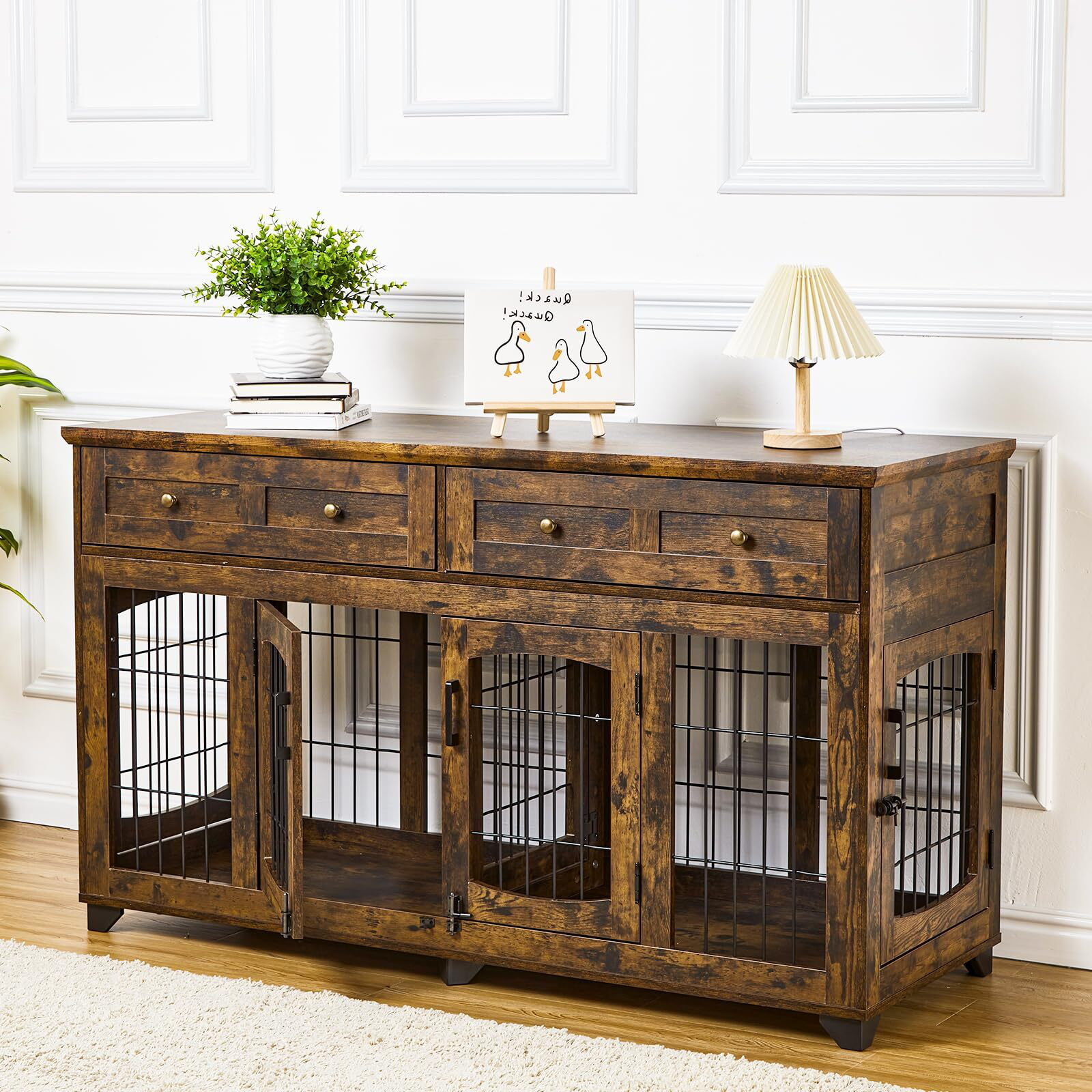 Tucker Murphy Pet™ Dog Crate Furniture With 2 Drawers & Reviews | Wayfair