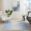 Tapis géométrique bleu / blanc-1449104965