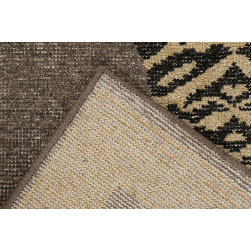 Distressed Homage Hand Knotted Wool Animal Print Area Rug, Runner 2'6" x 12'