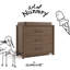 Commode 3 tiroirs Malta avec plateau à langer amovible - Noisette-126596043