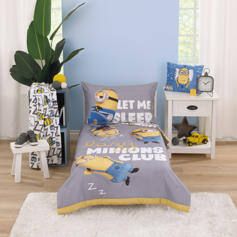 Ensemble de lit pour tout-petits 4 pièces NoJo Universal Lazy Minions