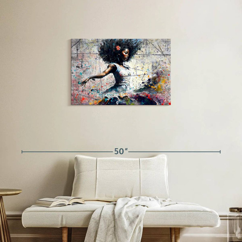 Danseuse africaine, H 20 po x l 30 po x P 1,25 po