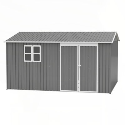 Durable 12x10 FT Outdoor Metal Storage Shed Waterproof and RustResistant for Garden Tools and Equipment