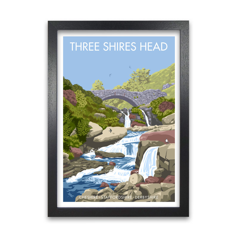 Three Shires Head - Print, Black, 84.1 cm H x 59.4 cm W x 5 cm D