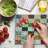 Ambesonne Colorful Cutting Board Large Size Patchwork Retro Style Multicolor