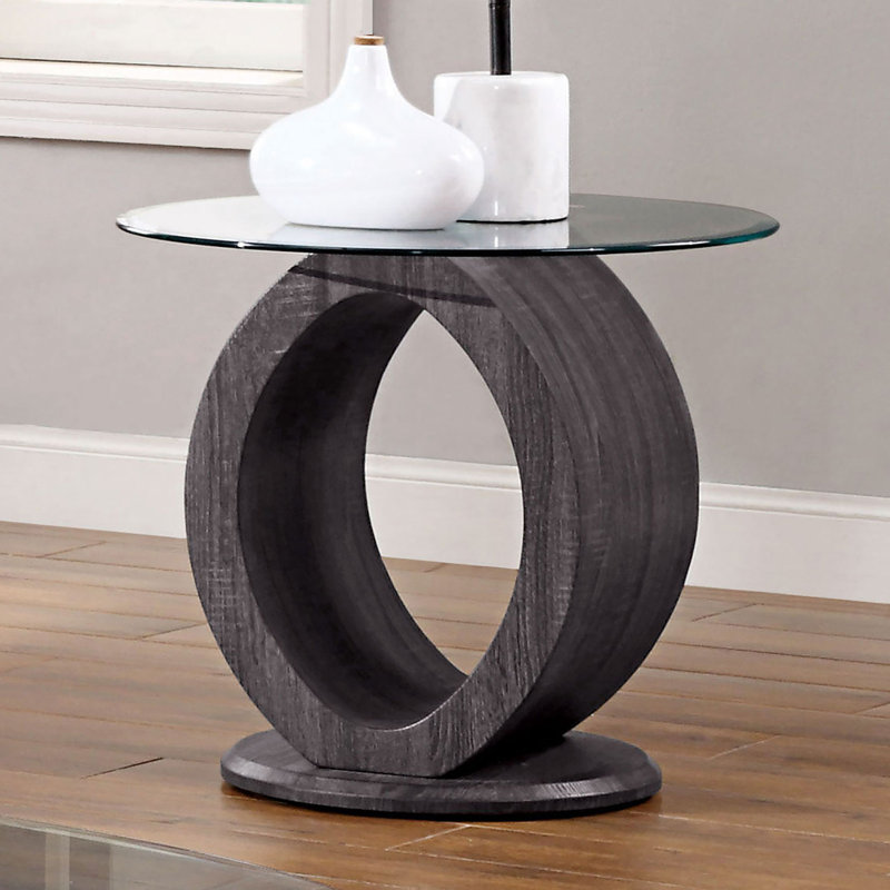 Table de bout contemporaine l 23 po, gris