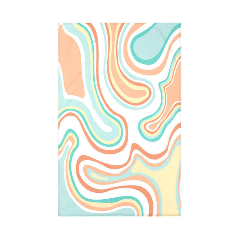 Beach Vacation Throw Blanket, 50" L x 60" W x 0.5" D, Peach