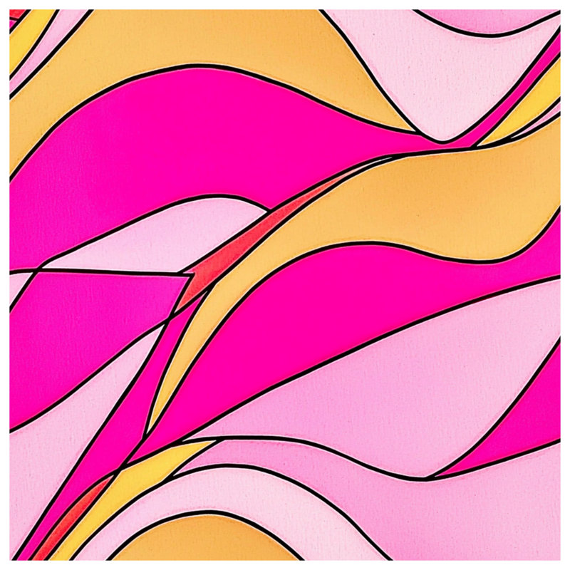 Coussin décoratif abstrait, coussins double face Art, Carré 16 po, Motif géométrique abstrait rose