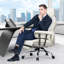 PU Leather Executive Chair with Footrest and Lumbar Support-1029332547