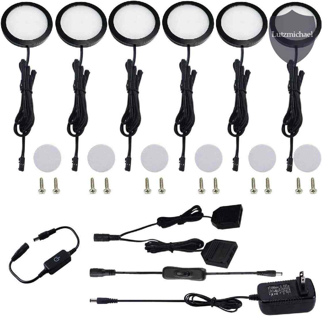menggutong Under Cabinet LED Black Cover Puck Lighting Kit With Touch Dimmer  Switch For Kitchen Cupboard Closet Lighting (6 Lights,Warm White) Wayfair  Canada