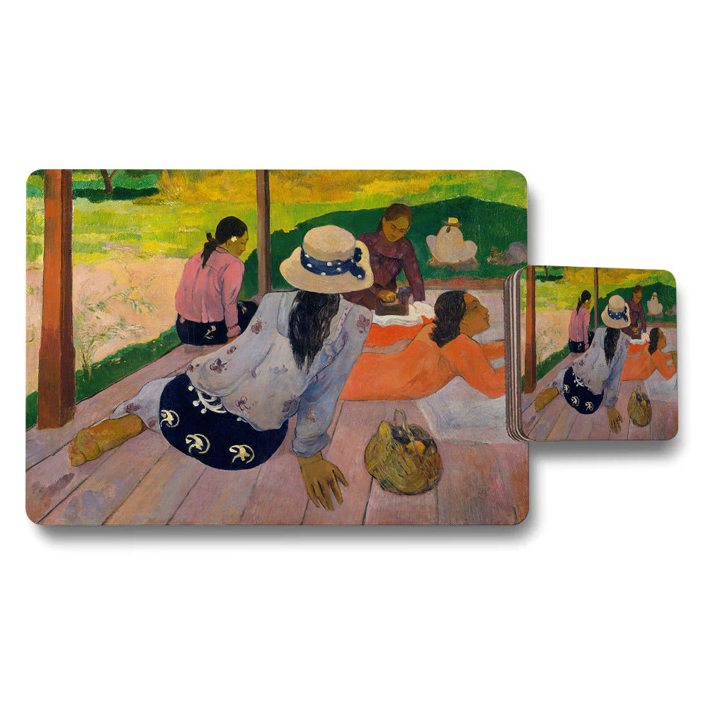 Impressionist Picnic Scene Placemat And Coaster Set For Dining