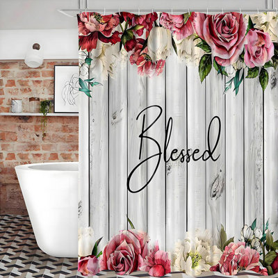Shower Curtain with Hooks Included
