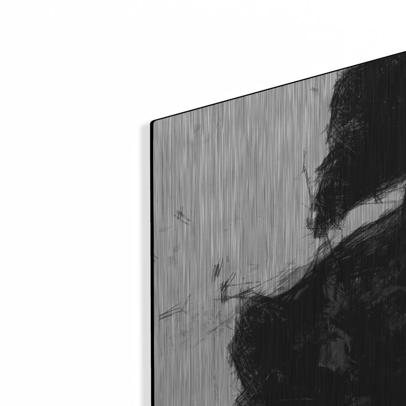  «Sketchy 1» par Alonzo Saunders, art mural en métal, 12 po x 12 po, H 12 po x l 12 po