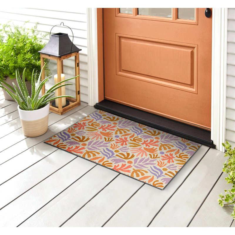 Non-Slip Floral Outdoor Doormat