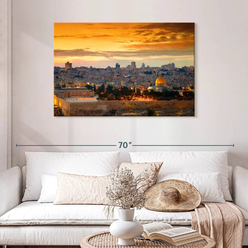 Harpa Jerusalem Sunset Cityscape, 30" H x 45" W
