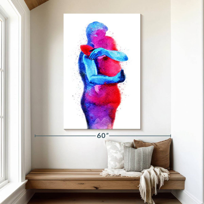 Couple Hardie embrassant, H 51 po x l 34 po