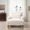 Fauteuil d'appoint à accoudoirs roulés encastrés