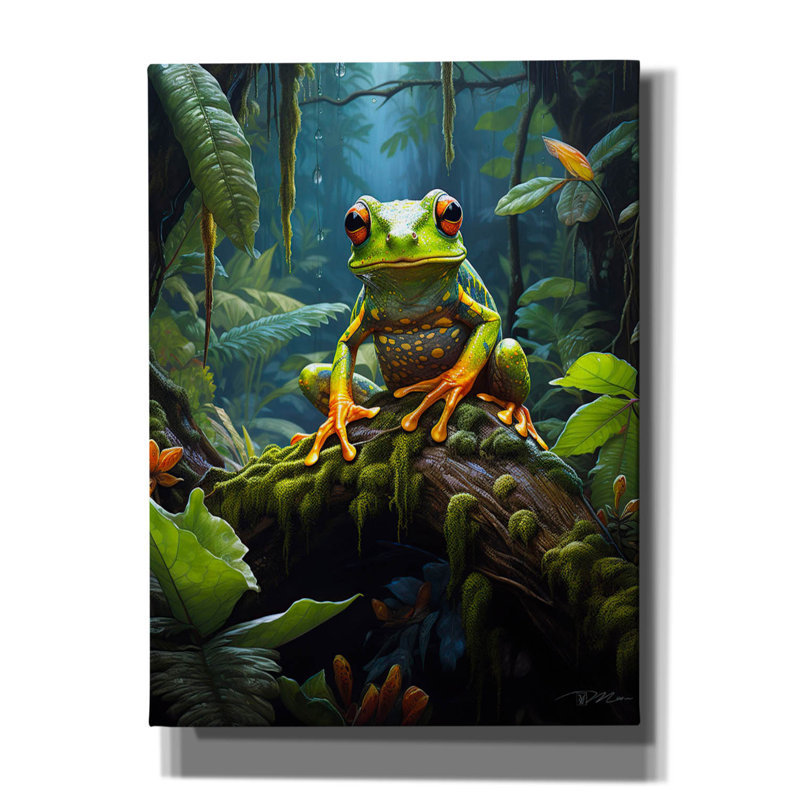 «Epog Graffiti», «Frog In The Forest» par Momart, art mural sur toile, H 16 po x l 12 po x P 0,75 po