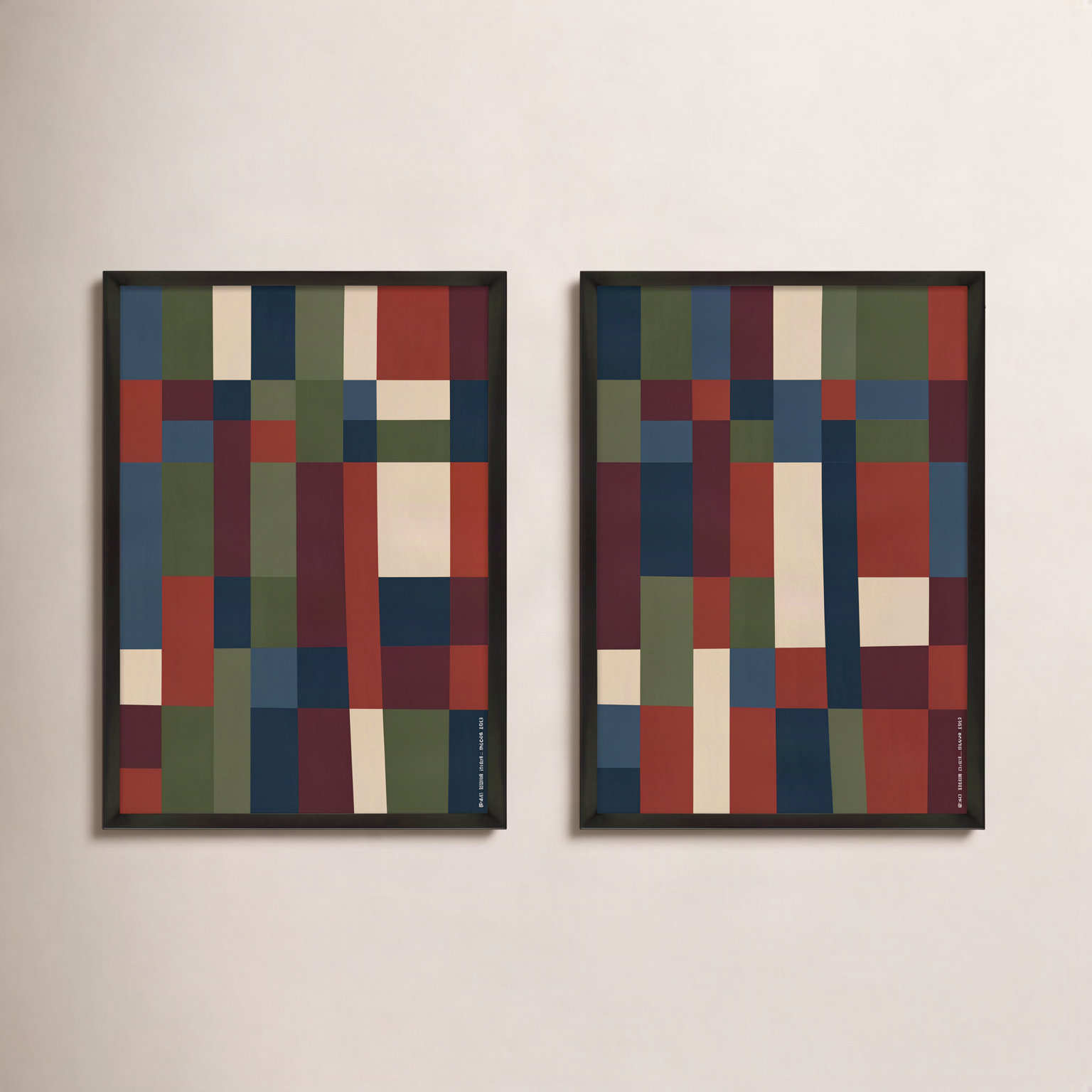 Fragmented Spectrum 2-Piece Print Set, Black Framed, 38" H x 26.5" W