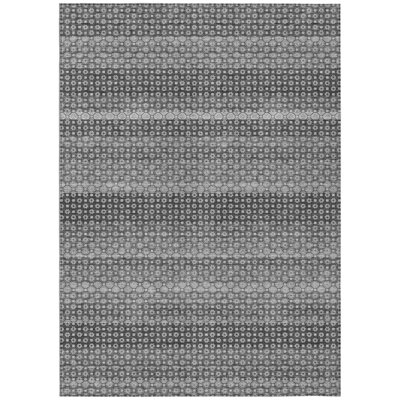Melisyn Gray Washable Indoor-Outdoor Rug - 