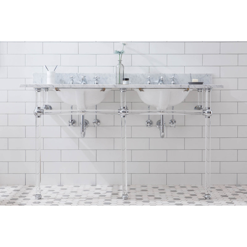 Empire 50.75'' W Double Bathroom Vanity Base, Chrome