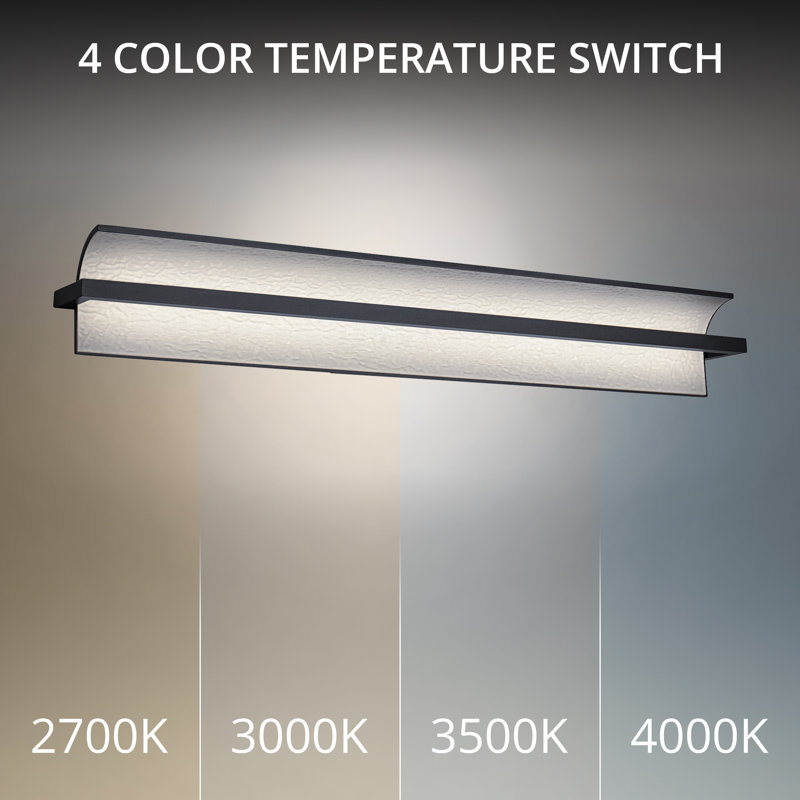 Shard 34" Dimmable LED Bath Vanity & Wall Light With Built In Color Temperature Switch from 2700K/3000K/3500K/4000K, Black