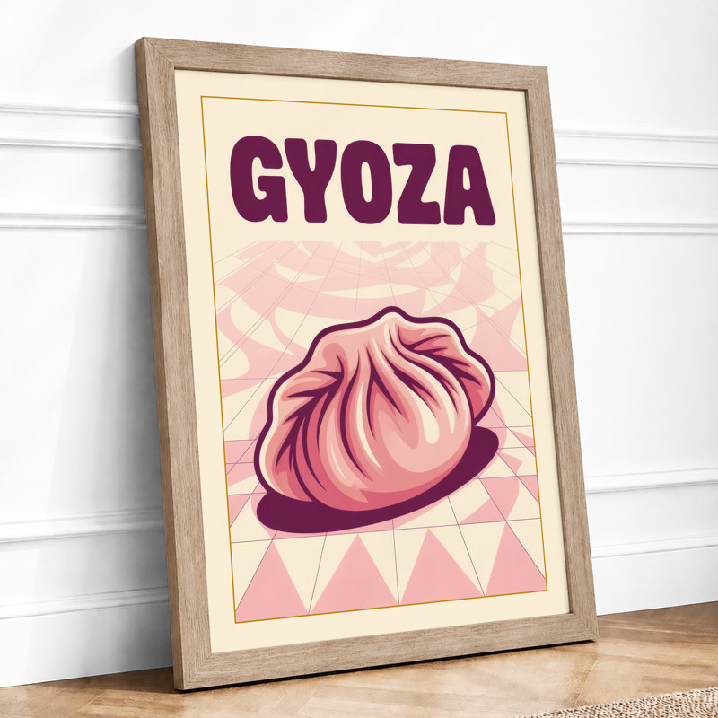 Gyoza Poster Modern - Framed Print, Oak, A3 - 42.0 x 29.7 cm